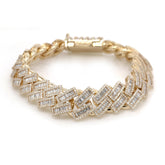 12.00 CT. VVS Diamond Claw Cuban Bracelet Gold - 14.5mm - White Carat - USA